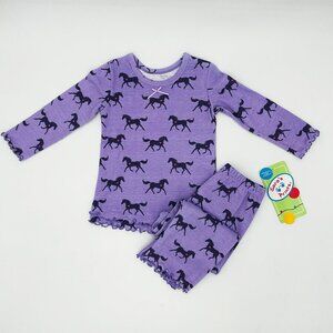 NWT Sara’s Prints Horse 2-Piece Pajama Set, Factory Flaw — Size 2T (Tag size 2)
